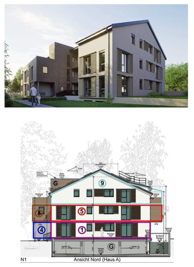 Exposé 3 Ansicht Nord _ Ost (Haus A)